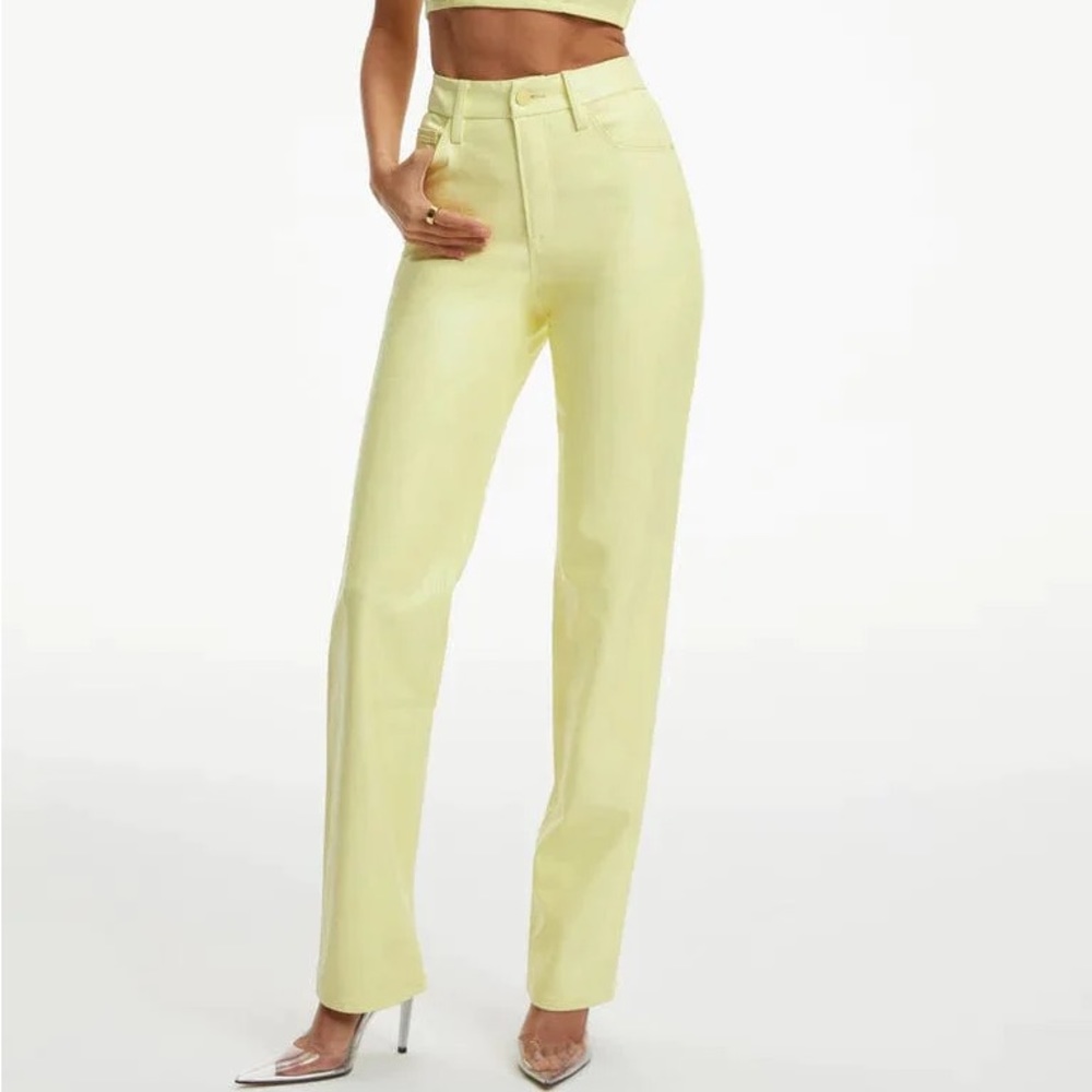 Good American Better than Leather Key Lime Pant